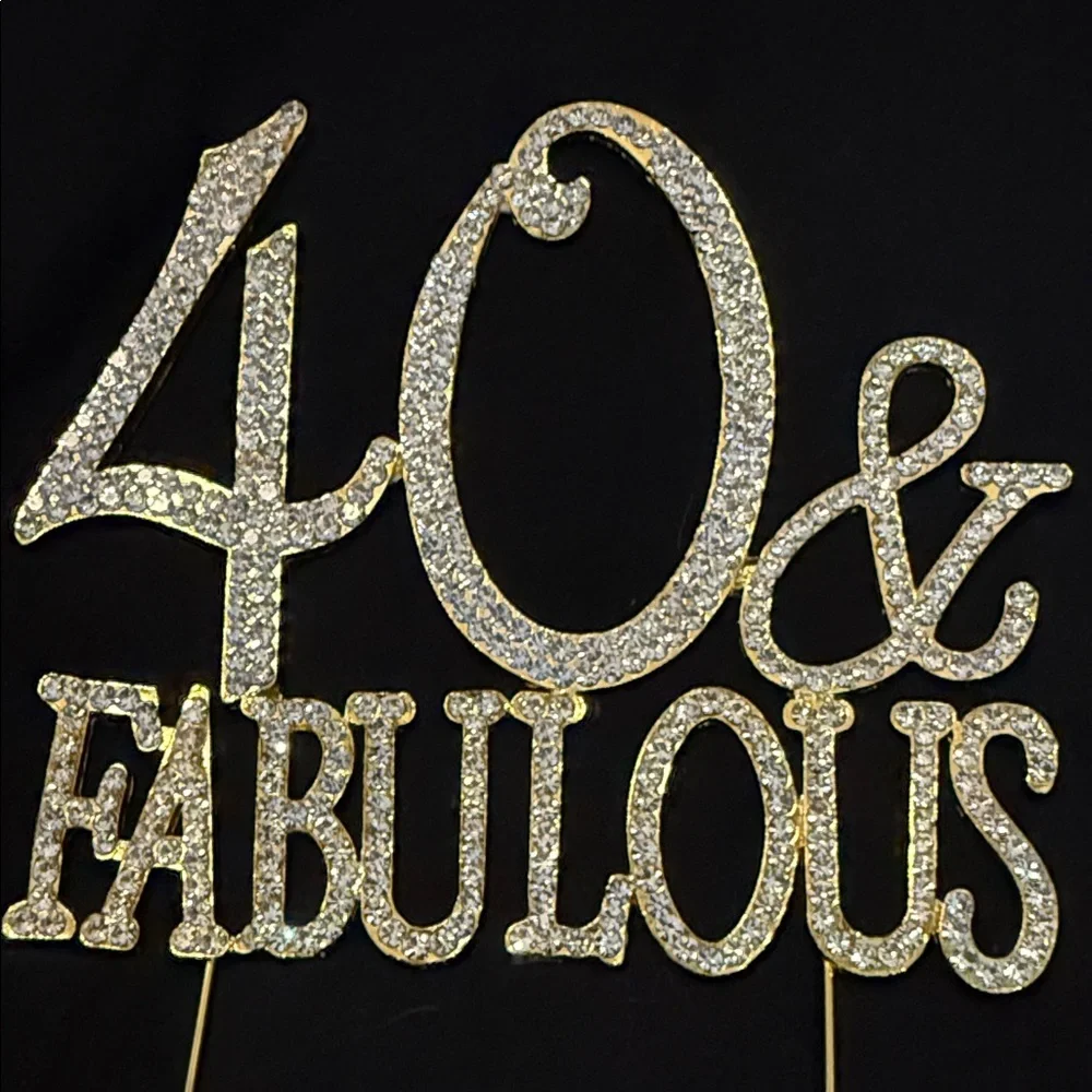Gold '40 & Fabulous' Cake Topper